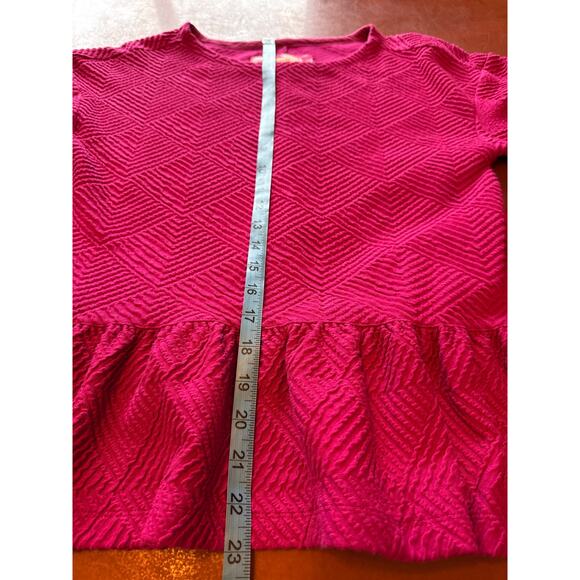 Maeve Mikayla Textured Peplum Top by Anthropologie – Fuchsia XS - Picture 5 of 8